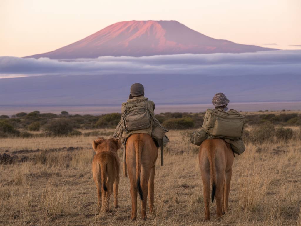 Circuit voyage Kenya : safari en terre masaï et aurore rose sur le Kilimandjaro