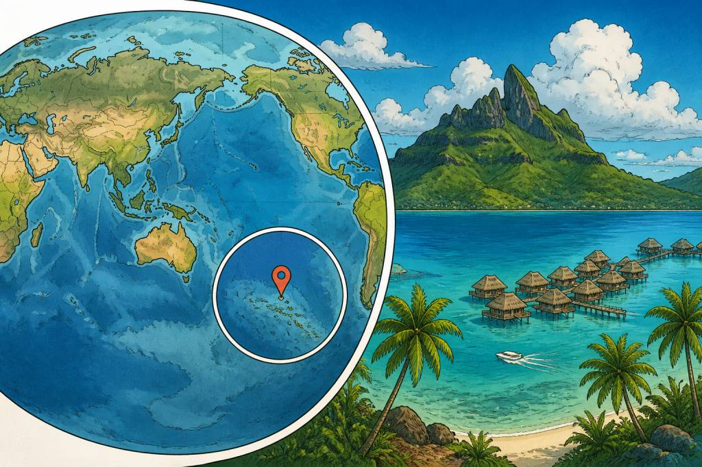Bora Bora carte du monde : où se trouve ce paradis du pacifique ?