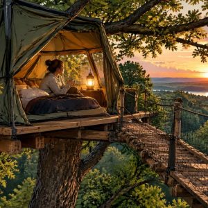 Camping dans un arbre : une nuit insolite au plus près de la nature