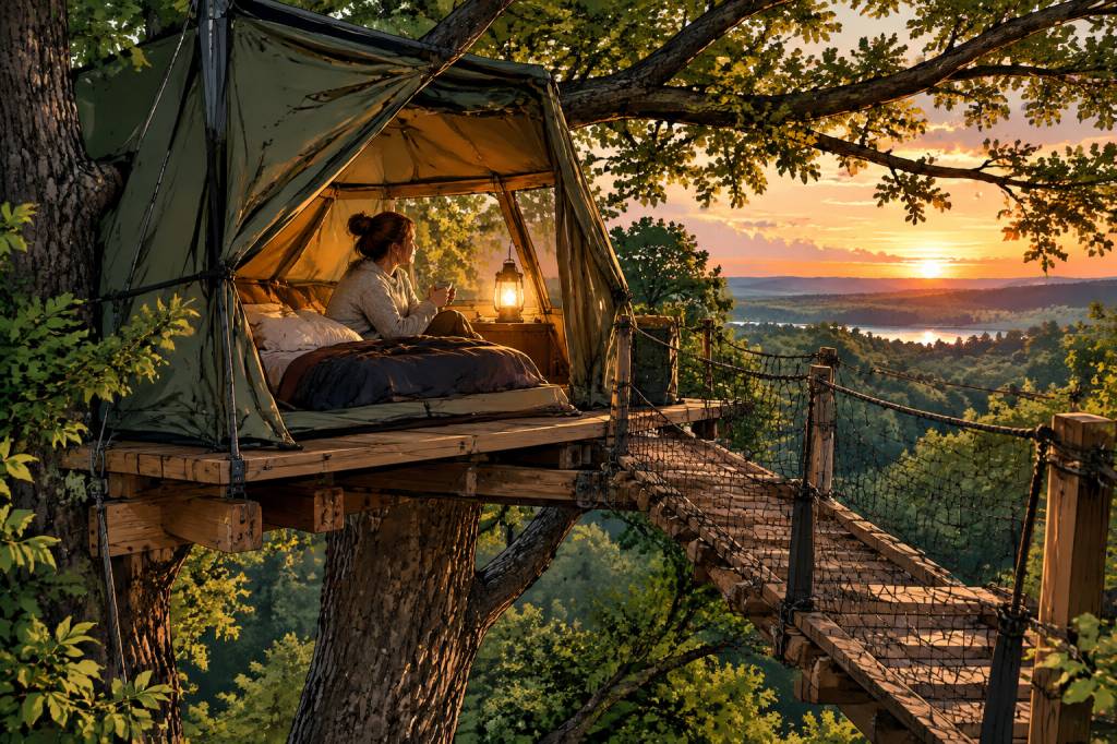 Camping dans un arbre : une nuit insolite au plus près de la nature